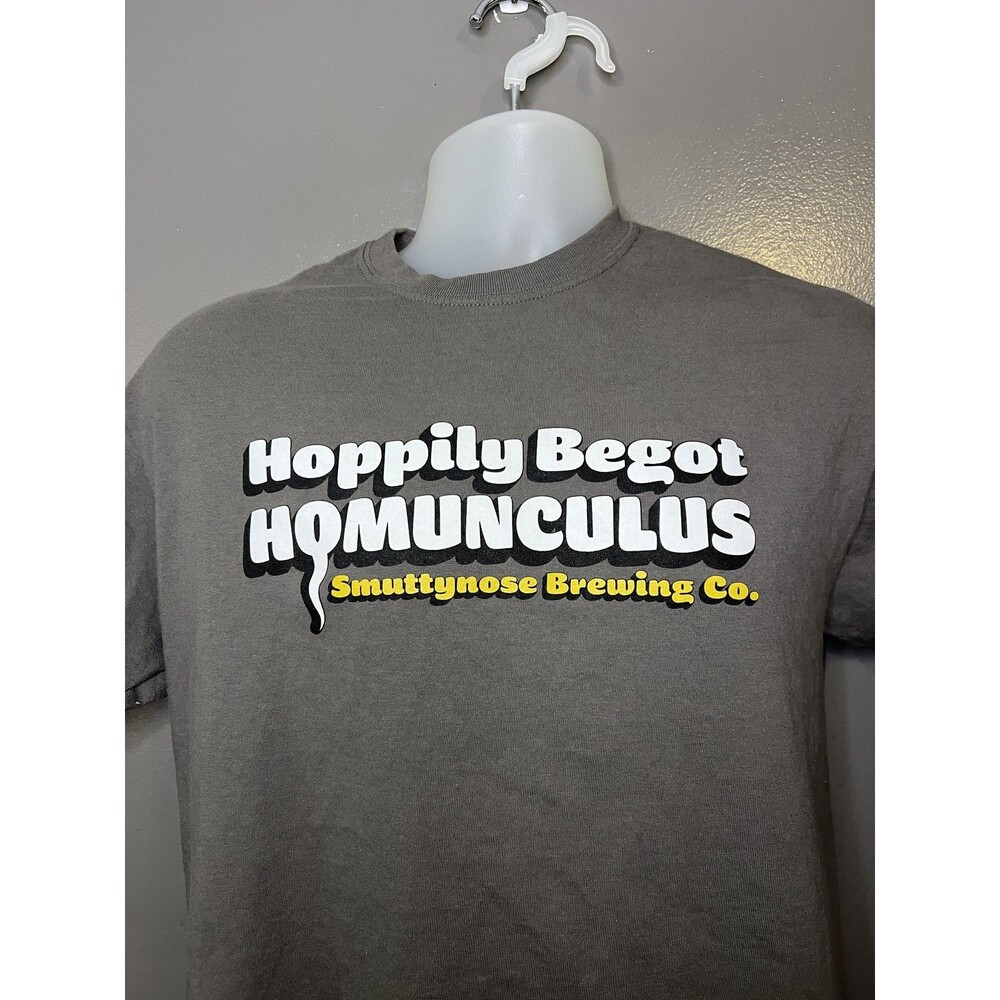 Smuttynose Brewing Homunculus Beer Humor Graphic Tee Mens Medium Gray